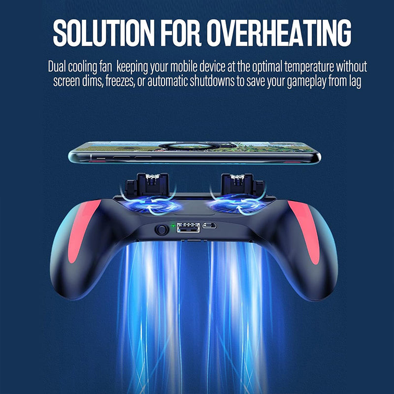 Mobile Gaming Controller with Dual Cooling Fans