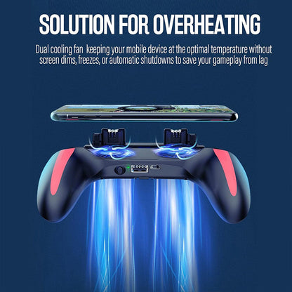 Mobile Gaming Controller with Dual Cooling Fans
