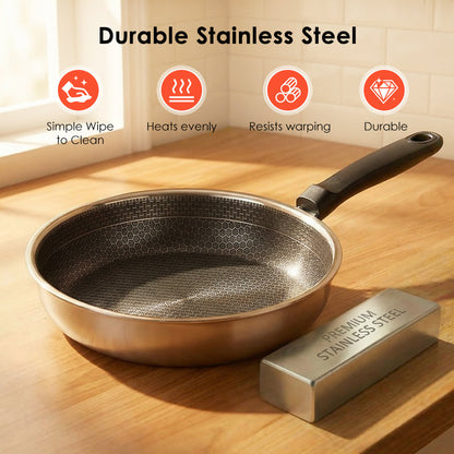Honeycomb Non-Stick Stainless Steel Frying Pan