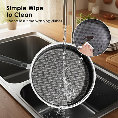 Honeycomb Non-Stick Stainless Steel Frying Pan