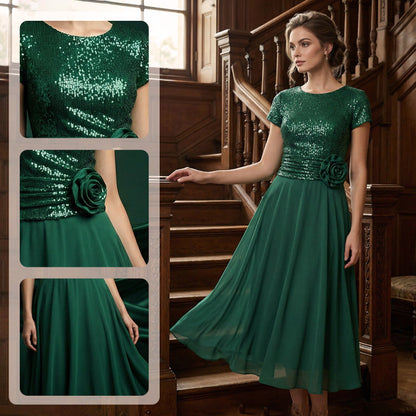 Sequin Top & Flowing Skirt 2-Piece Set
