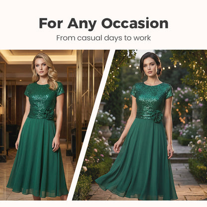 Sequin Top & Flowing Skirt 2-Piece Set