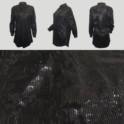 📢📢49% OFF !!!⏰Women's Shiny Sequins Mid-Length Shirt