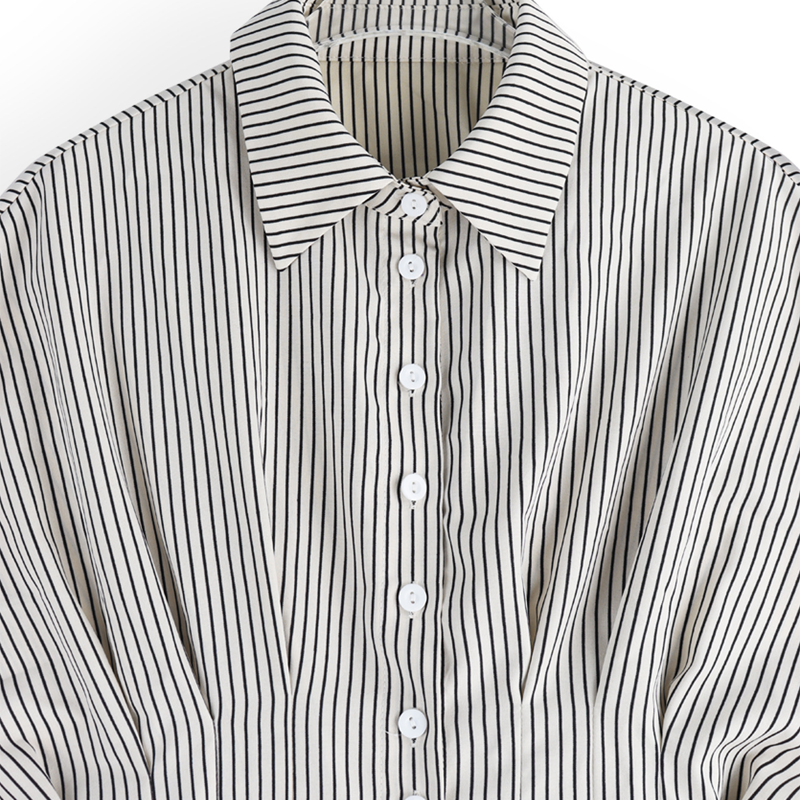 Elegant Striped Pleated Tunic Top for Women