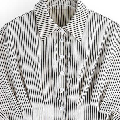 Elegant Striped Pleated Tunic Top for Women