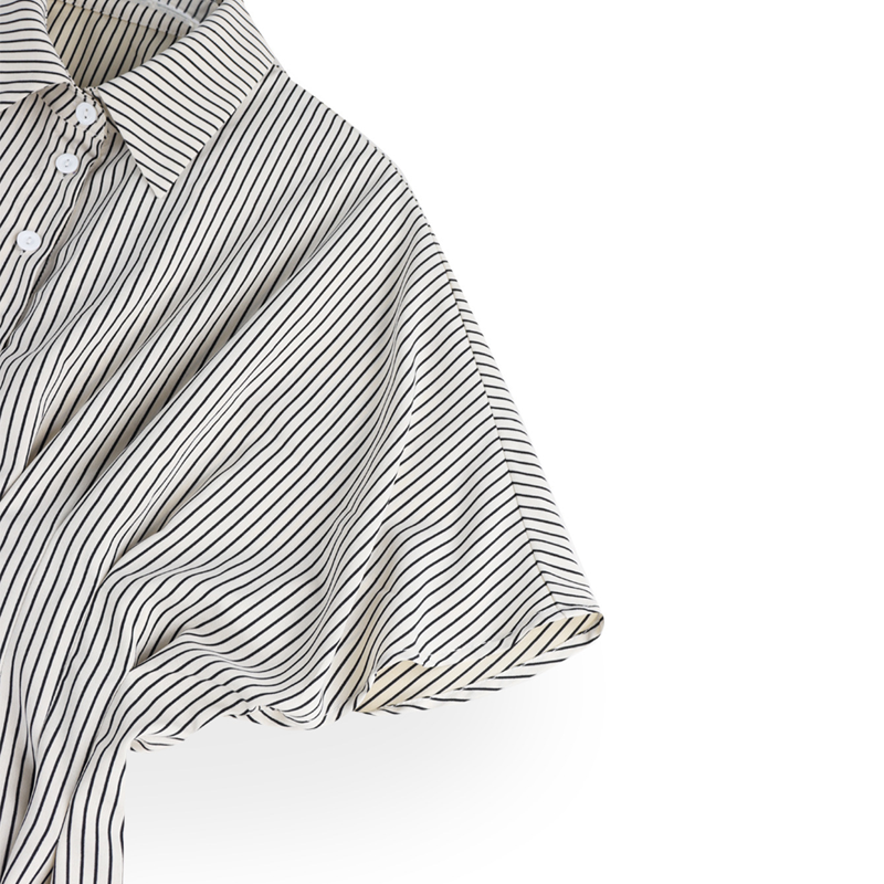 Elegant Striped Pleated Tunic Top for Women