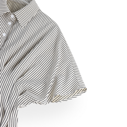 Elegant Striped Pleated Tunic Top for Women