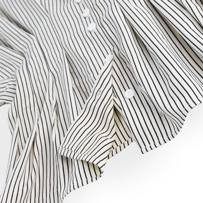 Elegant Striped Pleated Tunic Top for Women