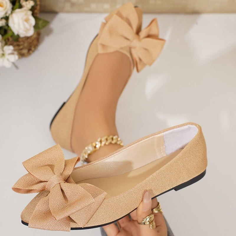 Women's Pointed Toe Bow-Knot Flats