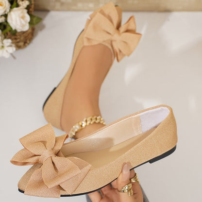 Women's Pointed Toe Bow-Knot Flats