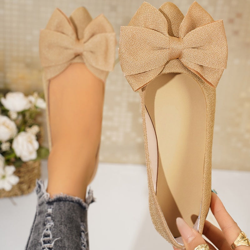 Women's Pointed Toe Bow-Knot Flats