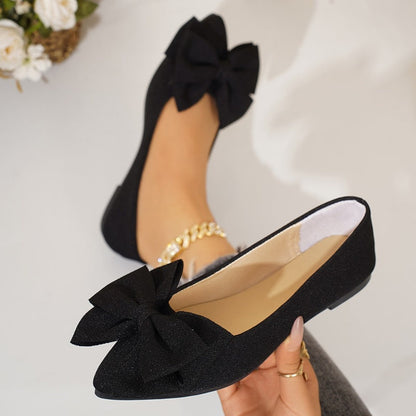 Women's Pointed Toe Bow-Knot Flats