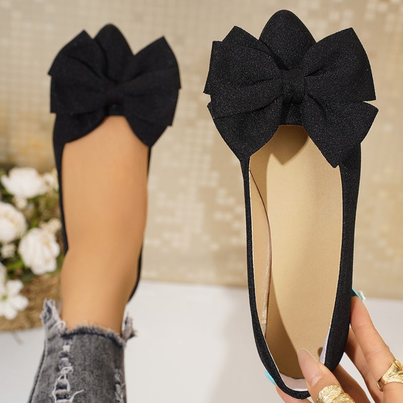 Women's Pointed Toe Bow-Knot Flats