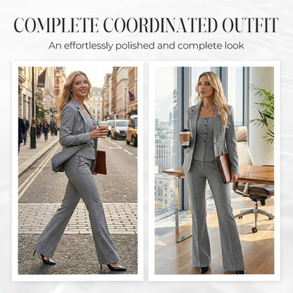 Women's 3-Piece Flared Trouser Suit Set