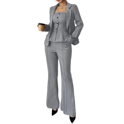Women's 3-Piece Flared Trouser Suit Set