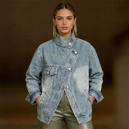 Women's Irregular Pocket Denim Coat