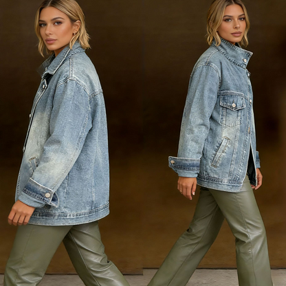 Women's Irregular Pocket Denim Coat