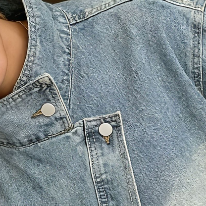 Women's Irregular Pocket Denim Coat