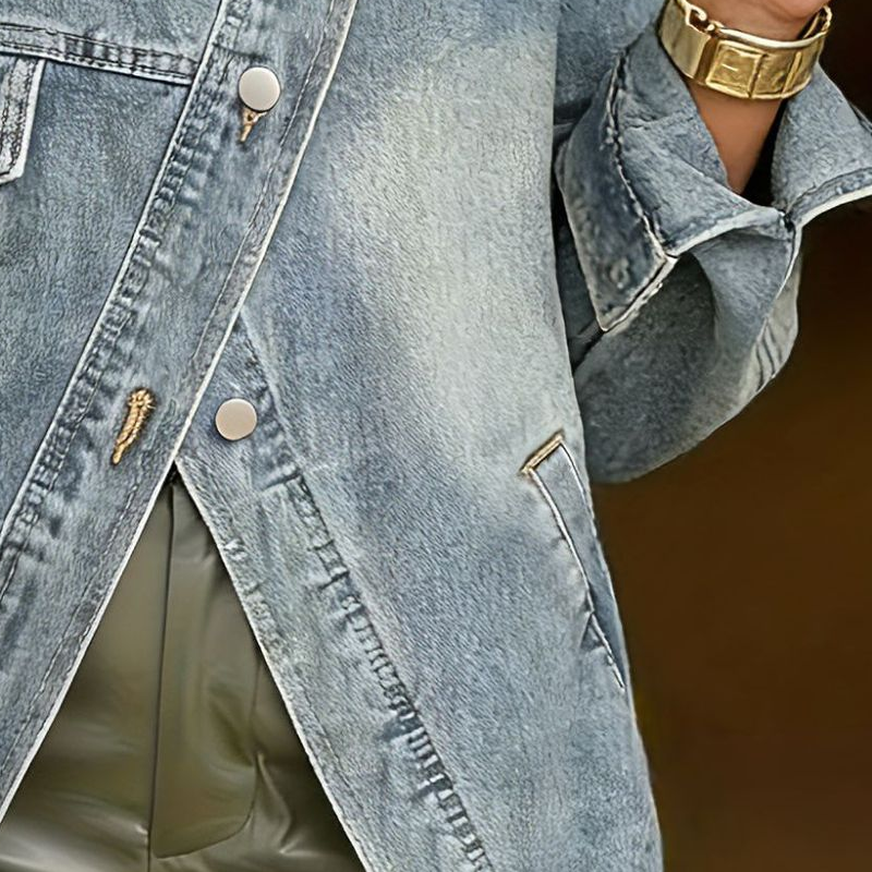 Women's Irregular Pocket Denim Coat
