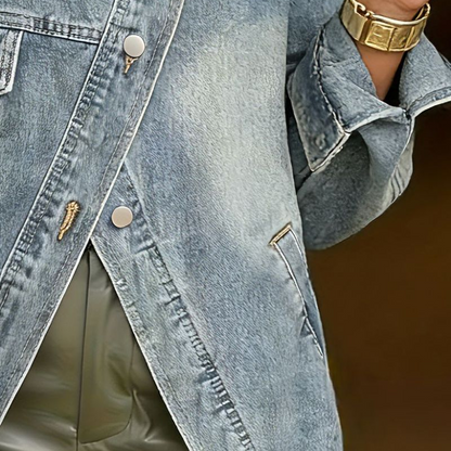 Women's Irregular Pocket Denim Coat