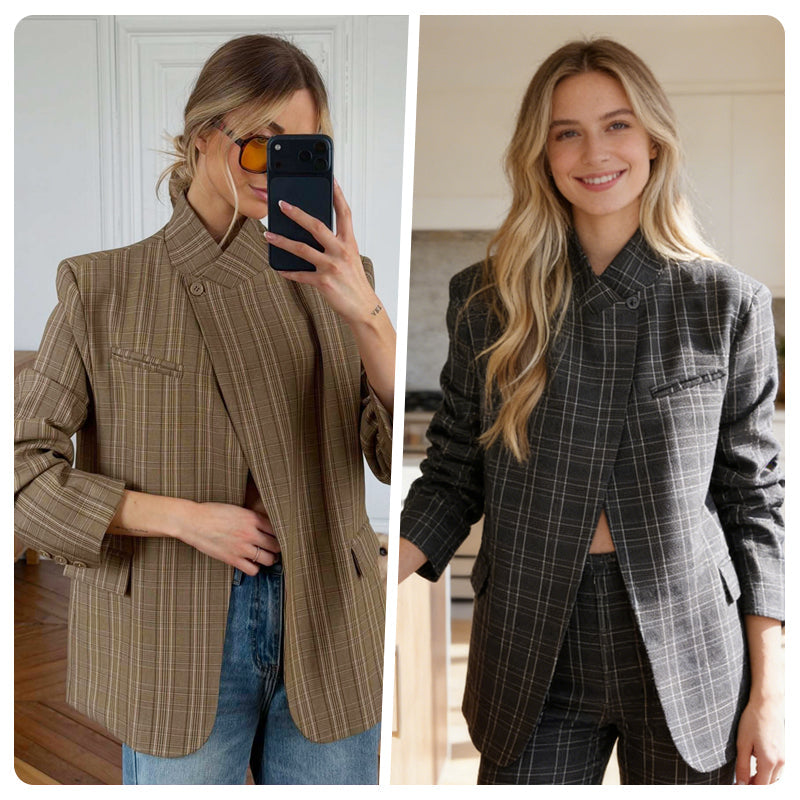 Women's Trendy Asymmetrical Collar Blazer