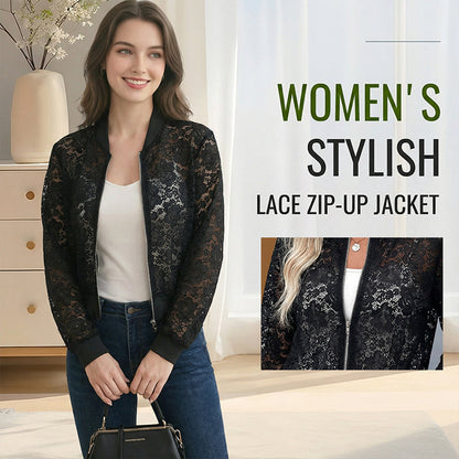 Women's Lightweight Lace Zip-Up Jacket