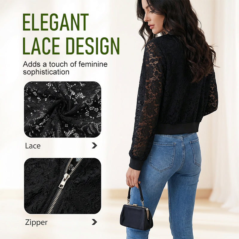 Women's Lightweight Lace Zip-Up Jacket