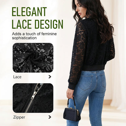 Women's Lightweight Lace Zip-Up Jacket