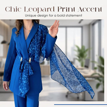 Women's Leopard Accent Blazer & Pants Set