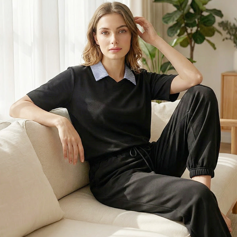 Women's Short Sleeve Top and Trousers Set