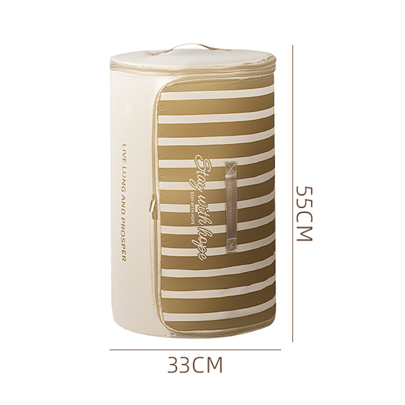 Cylindrical Roll-Up Quilt Storage Bag with Zipper