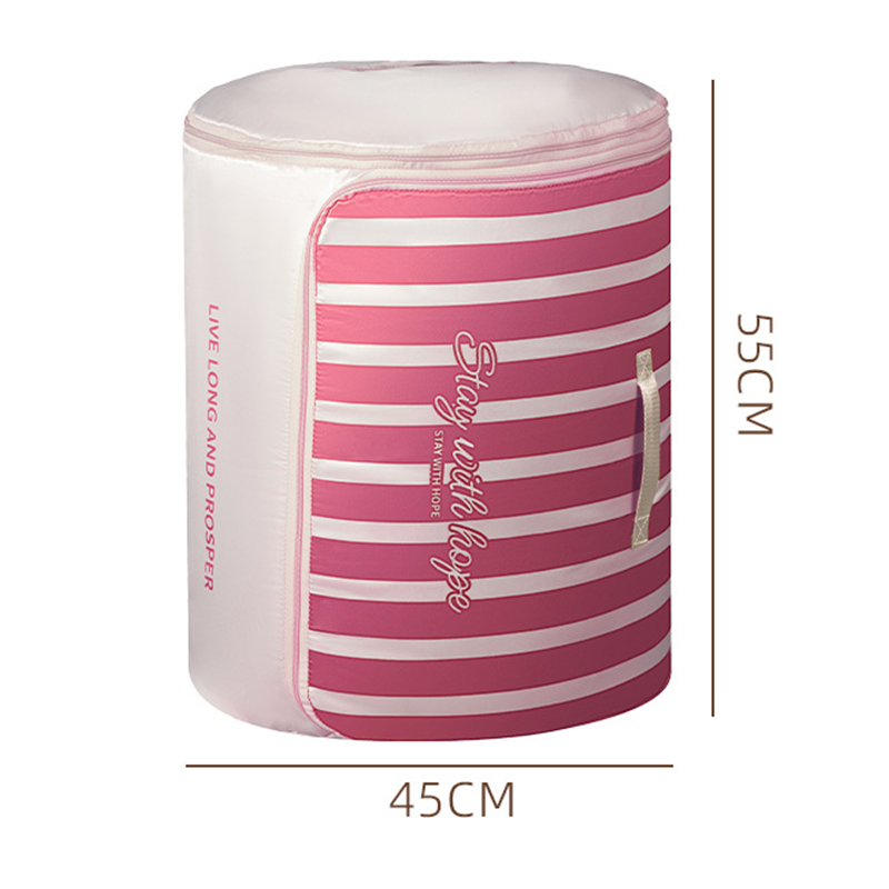Cylindrical Roll-Up Quilt Storage Bag with Zipper