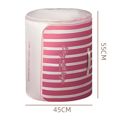 Cylindrical Roll-Up Quilt Storage Bag with Zipper