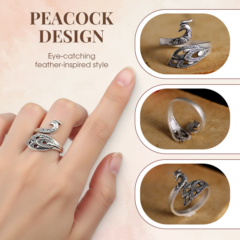 Charming Adjustable Vintage Peacock Ring