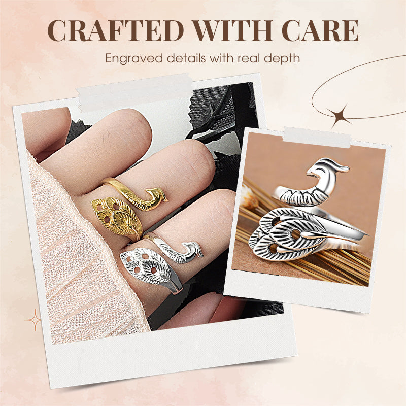 Charming Adjustable Vintage Peacock Ring