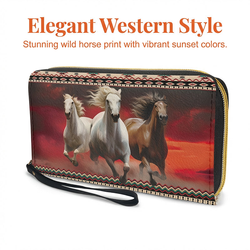 Women's Fashion Printed Zip-Around Wallet