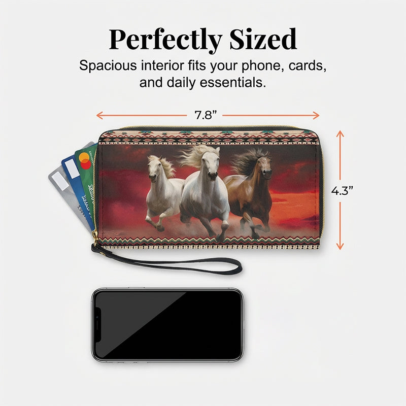 Women's Fashion Printed Zip-Around Wallet