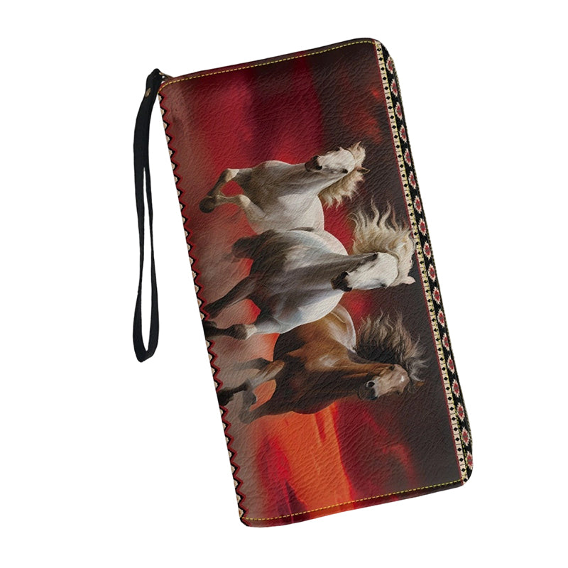 Women's Fashion Printed Zip-Around Wallet