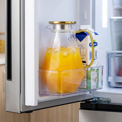 Elegant Geometric Glass Pitcher with Infuser