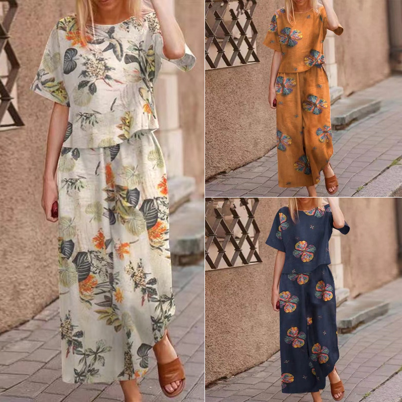 🔥✨49 % Off On The Last Day ⏳⏰Women's Loose Print Top ＆ Pants 2-Piece Set