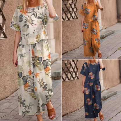 🔥✨49 % Off On The Last Day ⏳⏰Women's Loose Print Top ＆ Pants 2-Piece Set