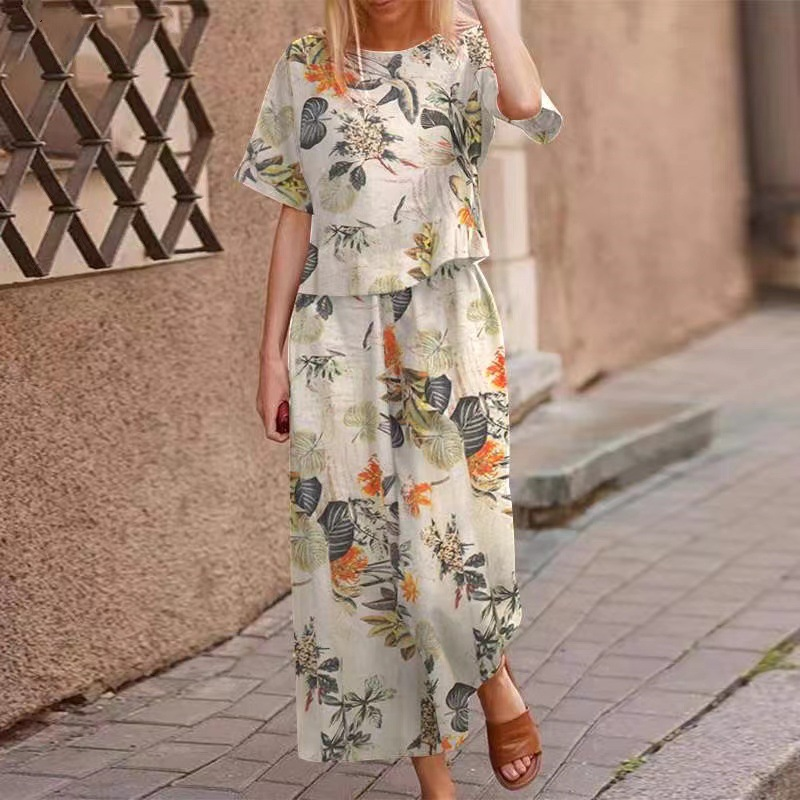 🔥✨49 % Off On The Last Day ⏳⏰Women's Loose Print Top ＆ Pants 2-Piece Set