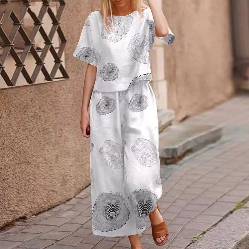 🔥✨49 % Off On The Last Day ⏳⏰Women's Loose Print Top ＆ Pants 2-Piece Set