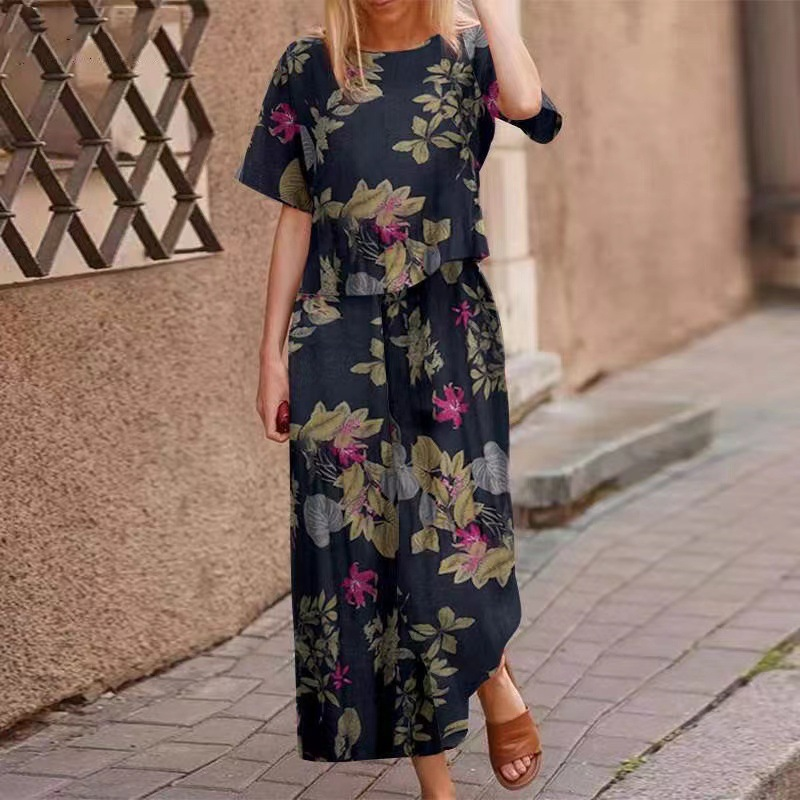 🔥✨49 % Off On The Last Day ⏳⏰Women's Loose Print Top ＆ Pants 2-Piece Set