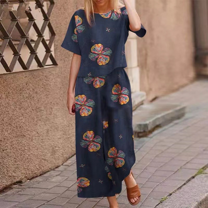 🔥✨49 % Off On The Last Day ⏳⏰Women's Loose Print Top ＆ Pants 2-Piece Set
