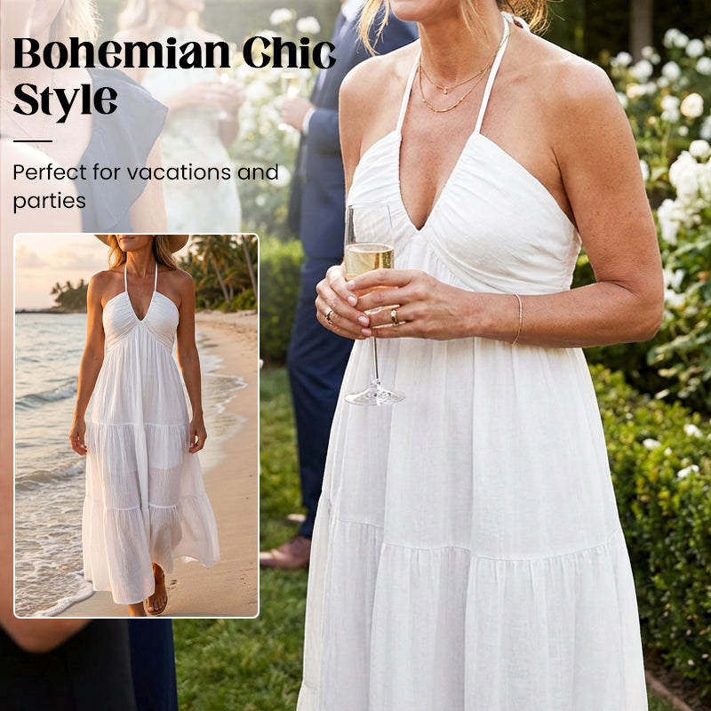 🥳2026 HOT SALE🥳💞50K+ SOLD!💥👗☀️ 50% OFF! Women's Loose Fit Sleeveless Dress – Breathable, light & airy. Flattering empire waist. Perfect for summer holidays or casual days. Black, white & yellow. 🌿✨