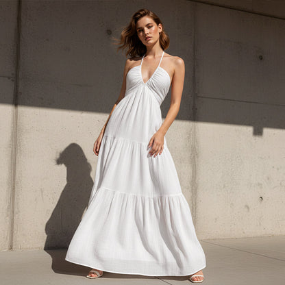🥳2026 HOT SALE🥳💞50K+ SOLD!💥👗☀️ 50% OFF! Women's Loose Fit Sleeveless Dress – Breathable, light & airy. Flattering empire waist. Perfect for summer holidays or casual days. Black, white & yellow. 🌿✨
