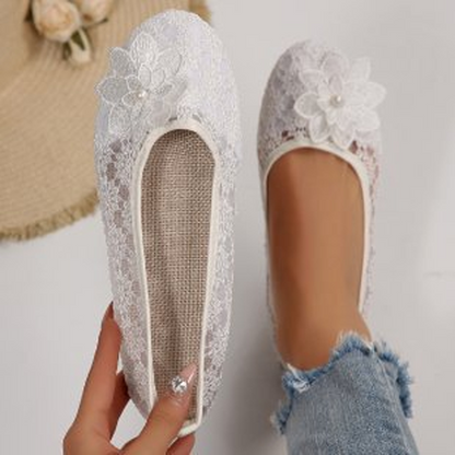 Women's Floral Lace Breathable Slip-On Loafers