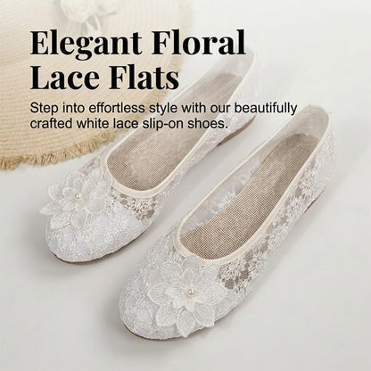 Women's Floral Lace Breathable Slip-On Loafers