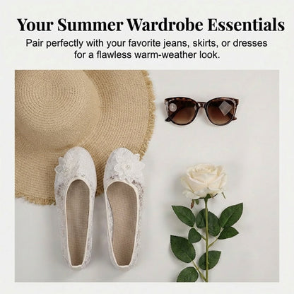 Women's Floral Lace Breathable Slip-On Loafers